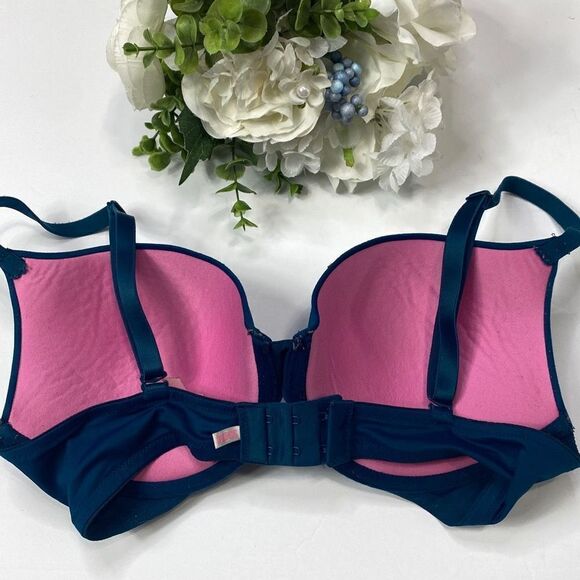 Pink Victoria's Secret Wear Everywhere Push -Up Bra‎ Teal 34D - Picture 2 of 8